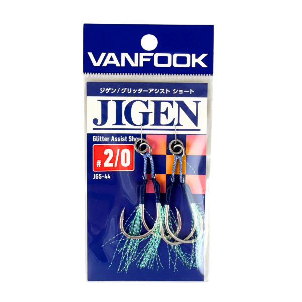 Vanfook Jigen Glitter Kısa 2/0 Simli Asist Kancası (2 Adet)