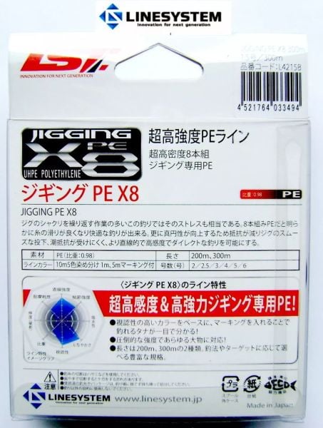 Linesystem Jigging X8 İp Misina PE 1.5 0.20mm 30lb 300m