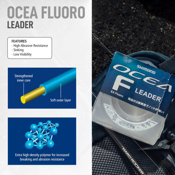 Shimano Ocea F Leader 0.47mm 30lb 50m Fluorocarabon Misina