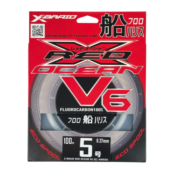 Ygk Xbraid Red Ocean V6 100m 0.37mm %100 Fluorocarbon Misina